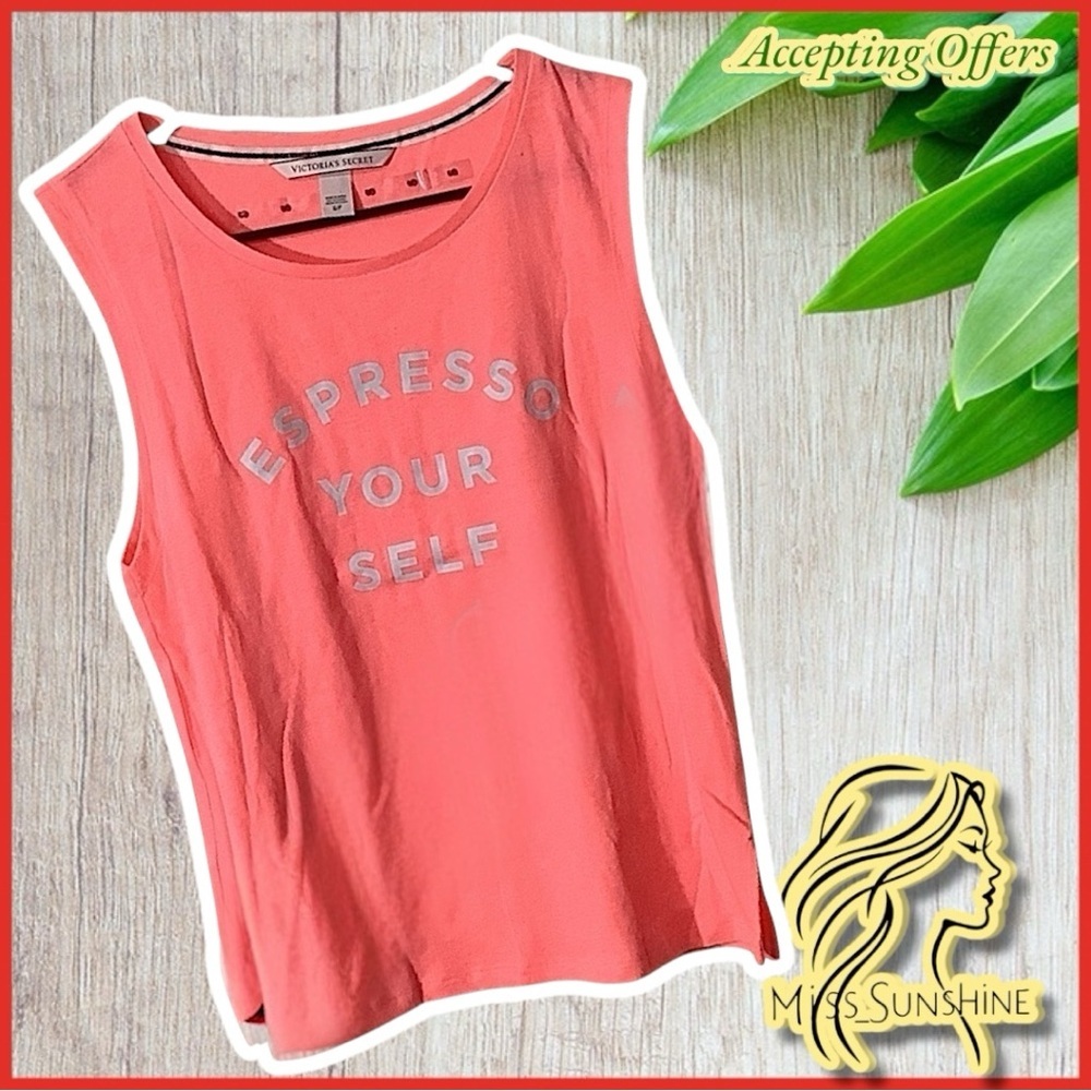 Victoria’s Secret NEW -  Sz S - neon bright pink tank top - ESPRESSO YOUR SELF